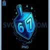 Hanukkah 67 Six Seven Meme PNG, Dreidel Menorah Chanukah PNG
