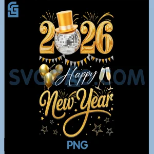 Funny Balloon Family Matching PNG, Happy New Year Party 2026 PNG