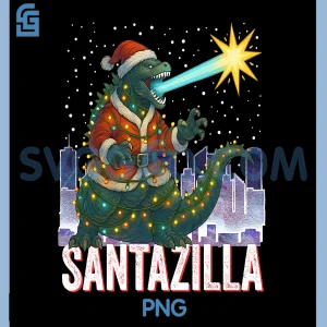 Kaiju Christmas Santazilla PNG, Japanese Monster Dinosaur PNG