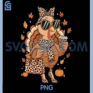 Leopard Turkey with Sunglasses PNG, Funny Thanksgiving PNG