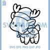 Cute Reindeer Tangled In Christmas Lights SVG, Adorable Holiday Deer SVG