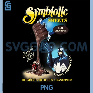 Symbiotic Sweets Dark Chocolate with a Bite PNG, Marvel Venom PNG