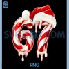 Melting Candy Cane 67 Christmas PNG, Santa Hat Holiday PNG