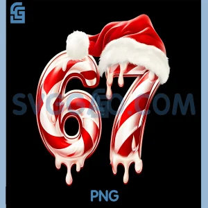 Melting Candy Cane 67 Christmas PNG, Santa Hat Holiday PNG