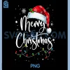 Merry Christmas Lights Santa Hat PNG, Xmas Family Matching PNG