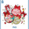 Merry Christmas Ornaments PNG, Disco Ball Coquette Bow PNG, Xmas Tree PNG