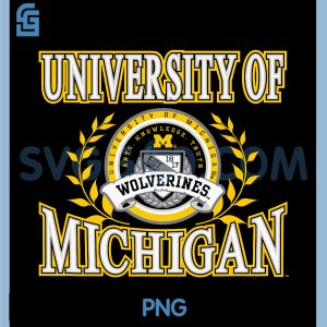 Michigan Wolverines PNG, Laurels Navy Officially Licensed PNG