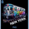 New York Train Graffiti Style PNG, NYC Subway Car Retro Vintage PNG
