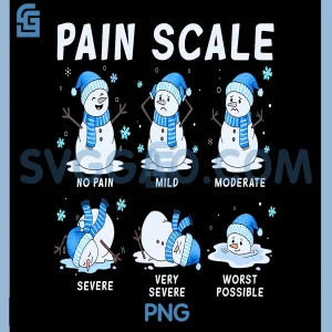 Pain Scale Snowman PNG, Nurse Christmas PNG, Xmas Snow PNG
