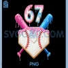 6 7 Baseball Dripping PNG, Six Seven Gen Alpha Slang PNG