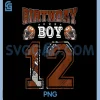 12th Birthday Boy PNG, Football Lover Theme 12 Years Old PNG