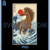 2026 Year of The Horse PNG, Japanese Wave Art Lunar PNG, New Year 2026 PNG