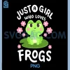 A Girl Who Loves Frogs PNG, Kawaii Frog Lovers PNG