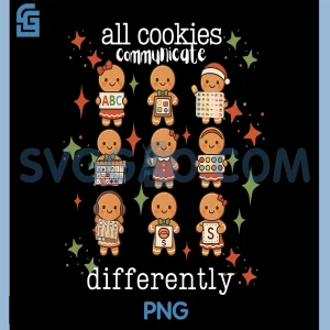 All Cookies Communicate Differently PNG, Xmas Autism Awareness PNG