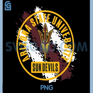 Arizona State Sun Devils PNG, Retro Paint Black PNG