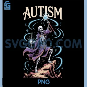 Autism Funny Skeleton PNG, Autistic Awareness Pride Meme PNG