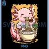 Axolotl Eating Ramen PNG, Noodles Axolotl PNG