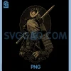 Bearded Dragon Samurai PNG, Funny Japanese Reptile Lover PNG