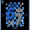 Blue Checkered I Was 6 Now I'm 7 PNG, Birthday Boy PNG