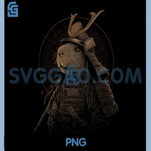Capybara Samurai PNG, Funny Japanese Animal PNG