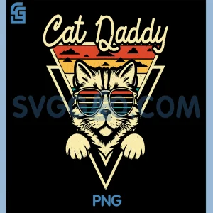 Cat Daddy PNG, Retro Sunglasses PNG, Cat Fur Vintage PNG
