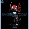 Cat Samurai Funny Cute PNG, Kawaii Japanese Animal PNG