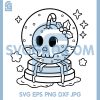 Creepy Xmas Skull Globe SVG, Spooky Holiday Snow Scene SVG