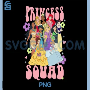 Disney Princess Epic Princess Squad PNG, Power Floral Poster PNG