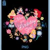 Mom of The Birthday Girl PNG, Disney Princess Family Heart PNG