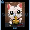 Distress White Cat With A Bowl Of Ramen PNG, Noodles Japanese Art PNG 2 Distress White Cat With A Bowl Of Ramen PNG, Noodles Japanese Art PNG