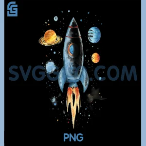 Distressed Rocket PNG, Ship And Planets PNG