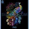 Feather Peacock Lover Artwork PNG, Animal Colorful Peacock Bird PNG