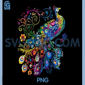 Feather Peacock Lover Artwork PNG, Animal Colorful Peacock Bird PNG