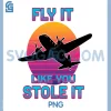 Fly It Like You Stole It PNG, Retro Airplane Pilot PNG