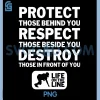 Protect, Respect, Destroy Motto PNG, Football Lineman Design PNG