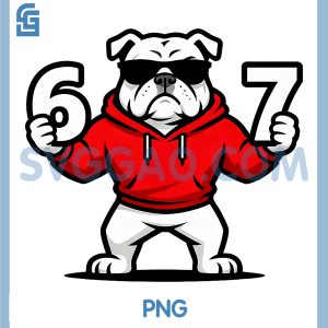Fun Six Seven Meme Bulldogs PNG, Number 6 And 7 PNG