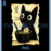 Funny Cat Ramen Graphic PNG, Japanese Kawaii Anime Cat PNG