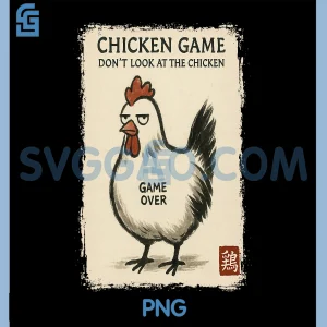 Chicken Game Graphic PNG, Funny Japanese Art PNG