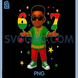 Black History Month Afro 6 7 PNG, Six Seven 6 7 Meme PNG