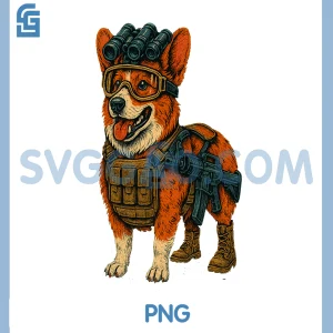 Tactical Corgi Dog PNG, Design for Corgi Lover Corgi PNG
