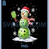 Pickleball Snowman PNG, Player Santa Hat Christmas PNG