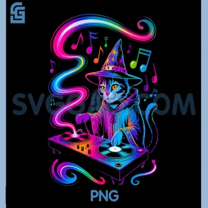 Plur DJ Vibes Trippy Cat PNG, Festival EDM Rave Essential Novelty PNG
