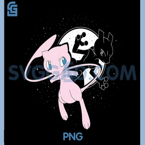 Pokémon Celestial PNG, Mew & MewTwo Moon PNG