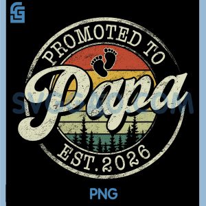 Promoted To Papa Est 2026 PNG, Pregnancy Announcement PNG