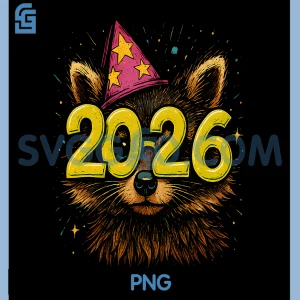 Raccoon 2026 Party Glasses PNG, Funny New Year Celebration PNG