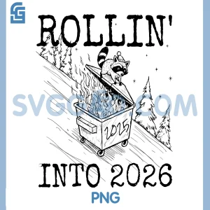 Raccoon Rolling Into 2026 PNG, Happy New Year 2026 PNG