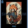 Red Panda Samurai PNG, Japanese Graphic PNG 2 Red Panda Samurai PNG, Japanese Graphic PNG