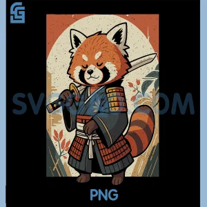 Red Panda Samurai PNG, Japanese Graphic PNG