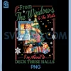 Windows Walls Xmas PNG, Retro Kids Decking Halls Fun Art PNG