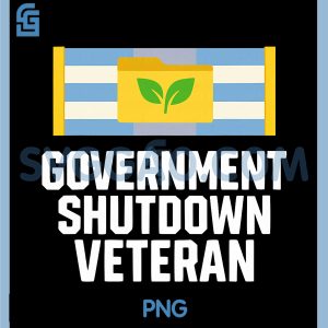 Government Shutdown Veteran PNG, Retro Vintage PNG